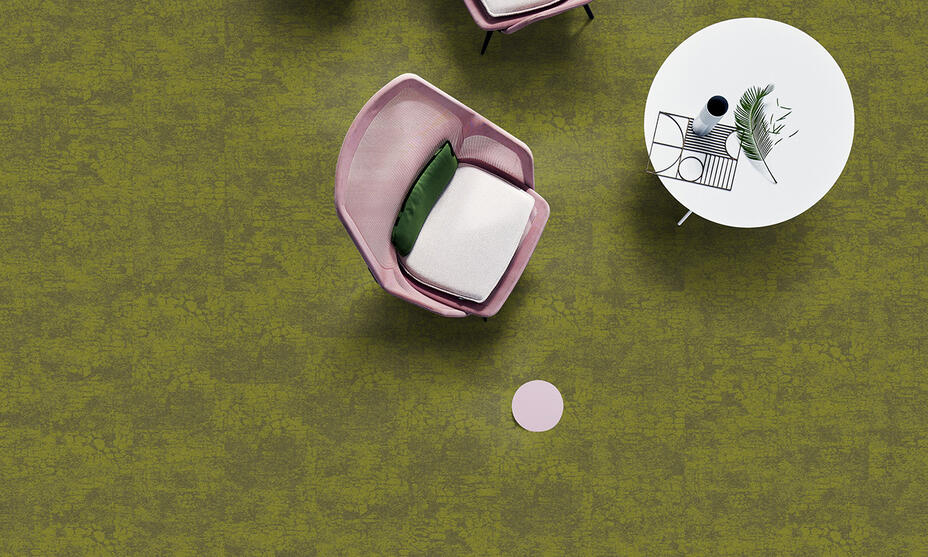 Dalles de moquette vertes / 