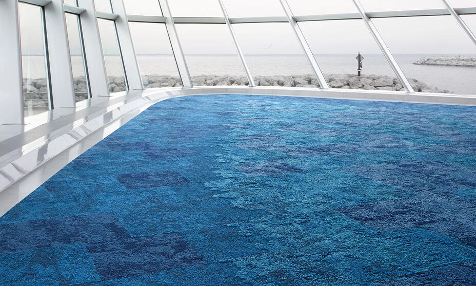 Dalles de moquette bleues / 